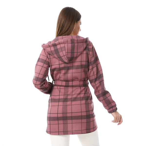 MELANG_Plaid_Wrap_COAT_-_Warm_Rose