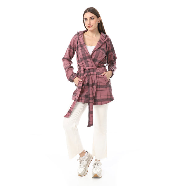 MELANG_Plaid_Wrap_COAT_-_Warm_Rose