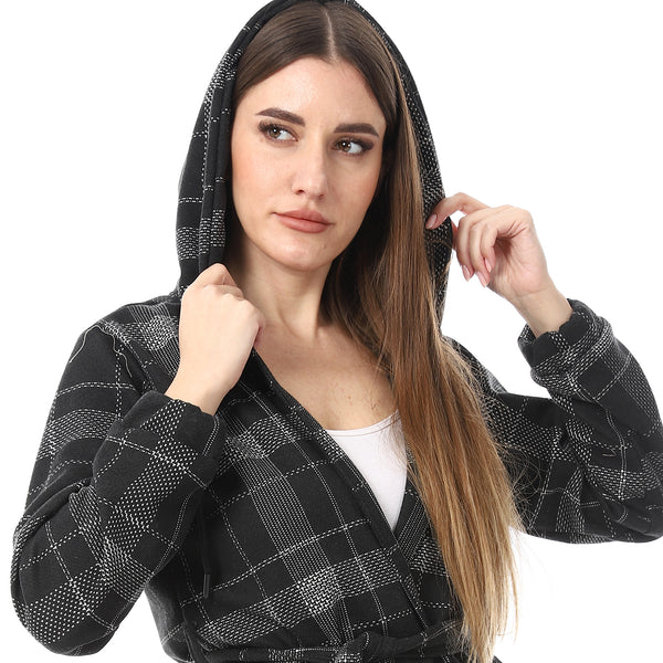 MELANG_Plaid_Wrap_COAT_-_Black