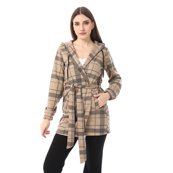 MELANG_Plaid_Wrap_COAT_-_Beige