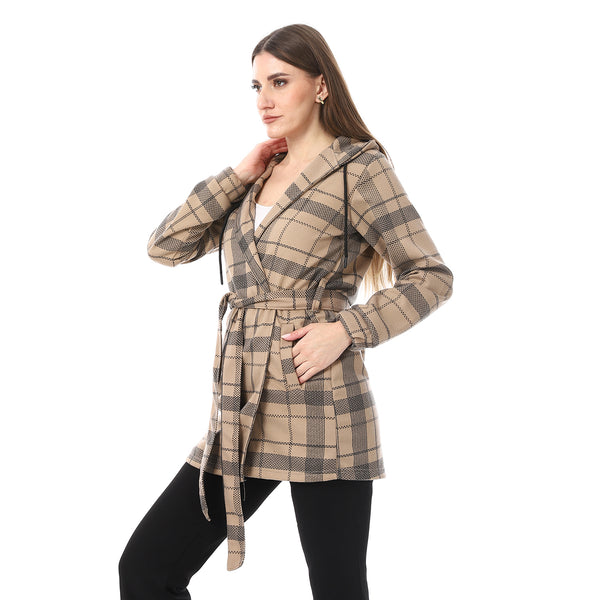 MELANG_Plaid_Wrap_COAT_-_Beige