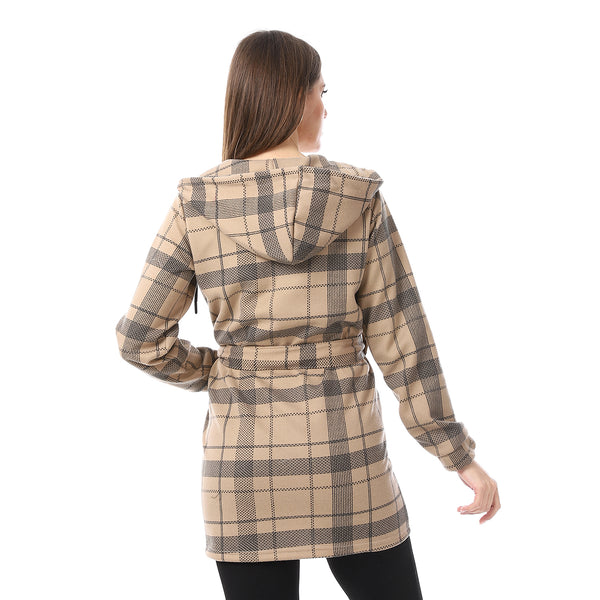 MELANG_Plaid_Wrap_COAT_-_Beige