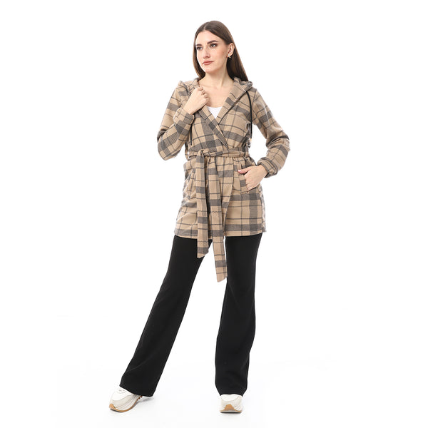 MELANG_Plaid_Wrap_COAT_-_Beige
