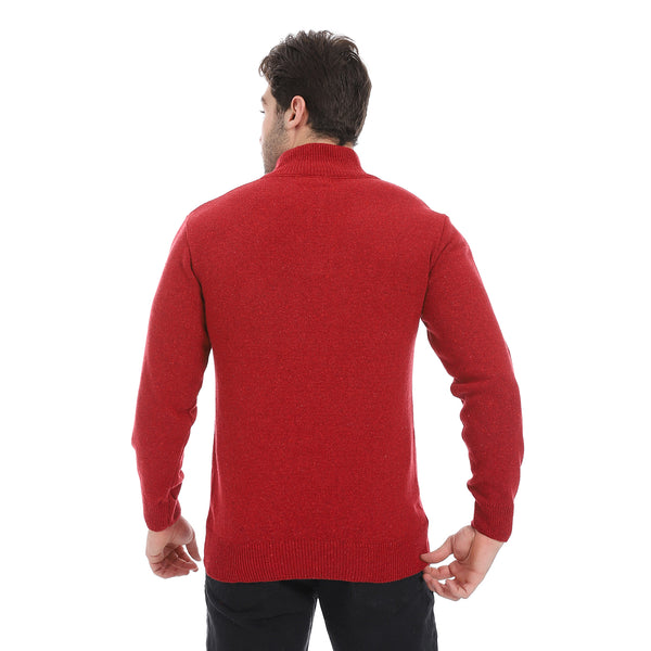 Dark_Red_Zipper_Closure_Pullover