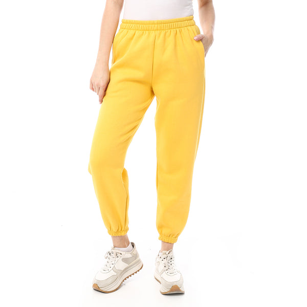 Yellow_Melton_Elastic_Sweatpants