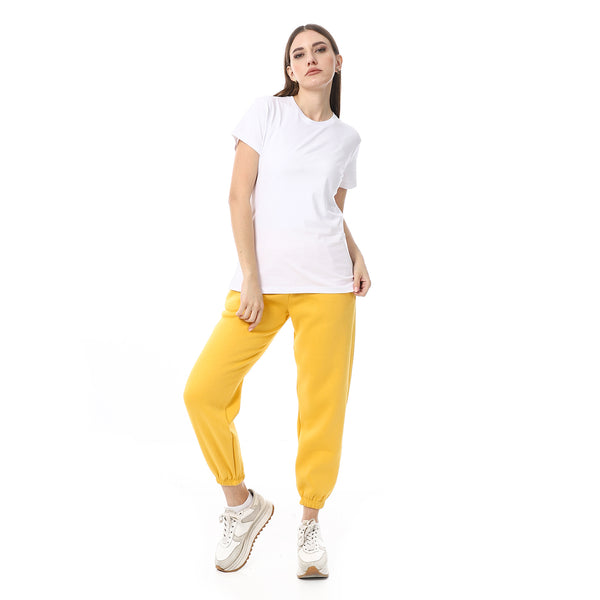 Yellow_Melton_Elastic_Sweatpants