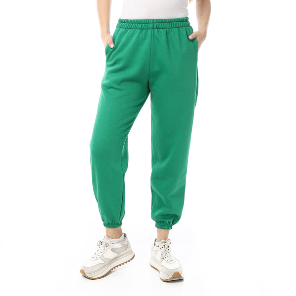 Green_Melton_Elastic_Sweatpants