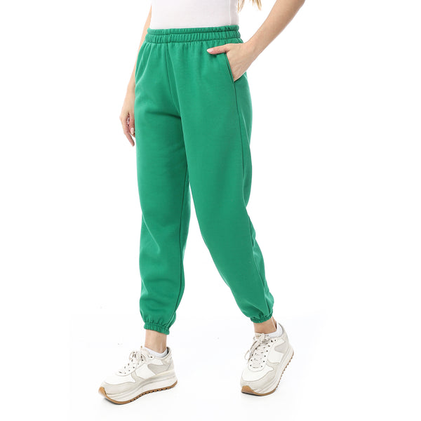 Green_Melton_Elastic_Sweatpants