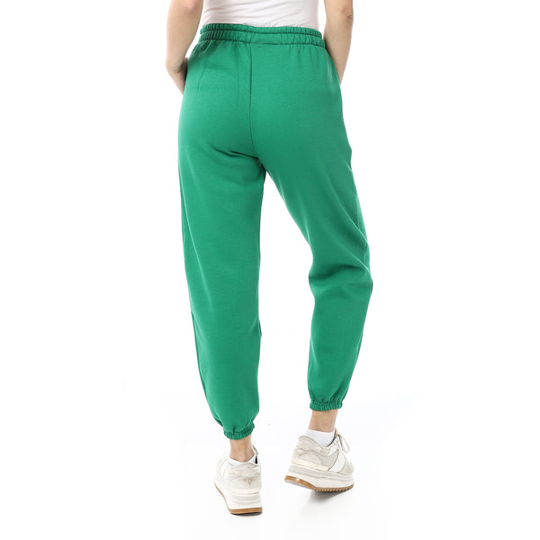 Green_Melton_Elastic_Sweatpants