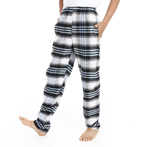 Regular_fit_Checkered_Trousers_For_Boy's_-_Light_Blue_,_Black_&_White