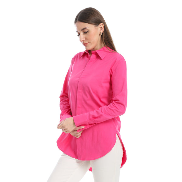 Solid_Fuchsia_Long_Sleeves_Buttoned_Basic_Shirt