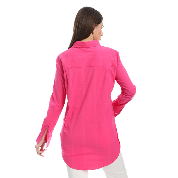 Solid_Fuchsia_Long_Sleeves_Buttoned_Basic_Shirt