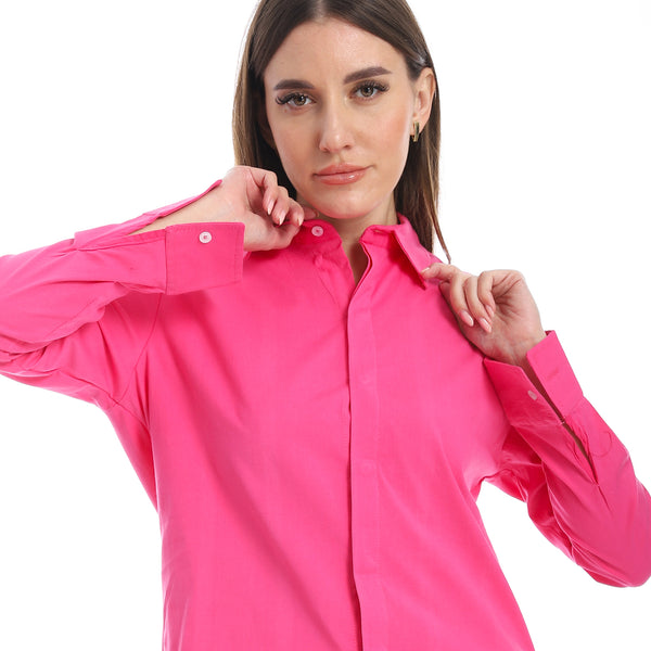Solid_Fuchsia_Long_Sleeves_Buttoned_Basic_Shirt