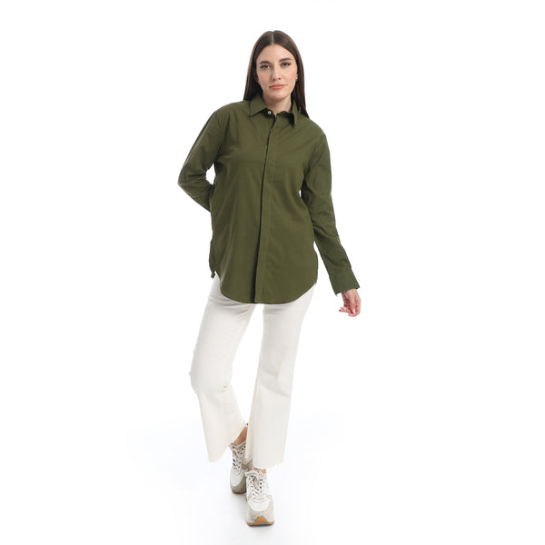 Solid_Olive_Long_Sleeves_Buttoned_Basic_Shirt