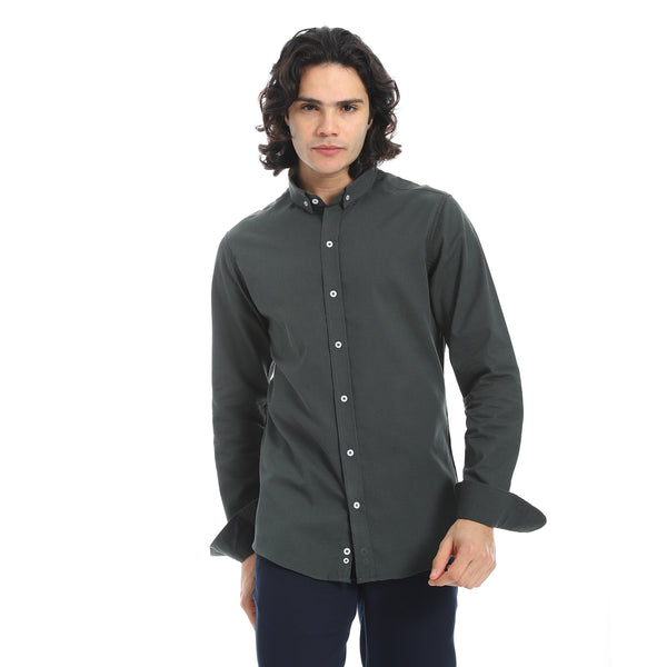 Dark_Olive_Pique_Long-Sleeve_Shirt