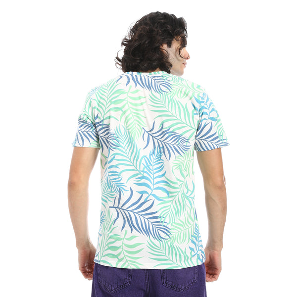 Green_&_Blue_Palm_Print_T-Shirt