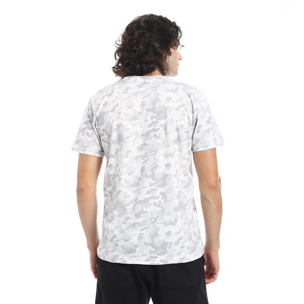 White_&_Grey_Camouflage_Print_T-Shirt