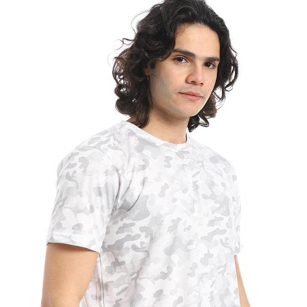White_&_Grey_Camouflage_Print_T-Shirt