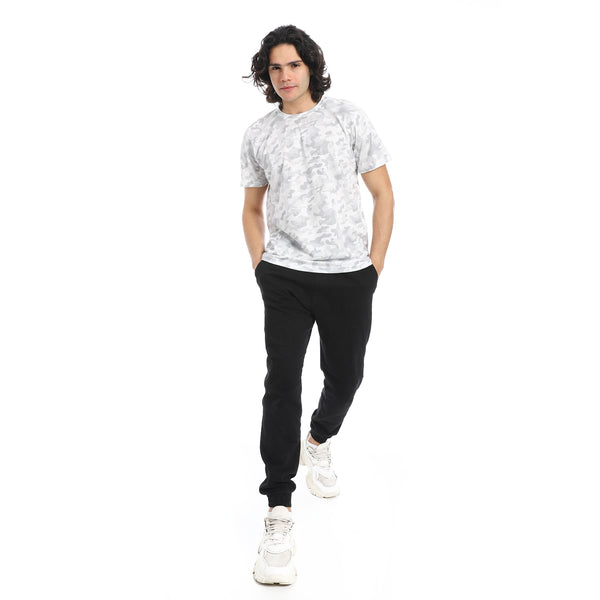 White_&_Grey_Camouflage_Print_T-Shirt