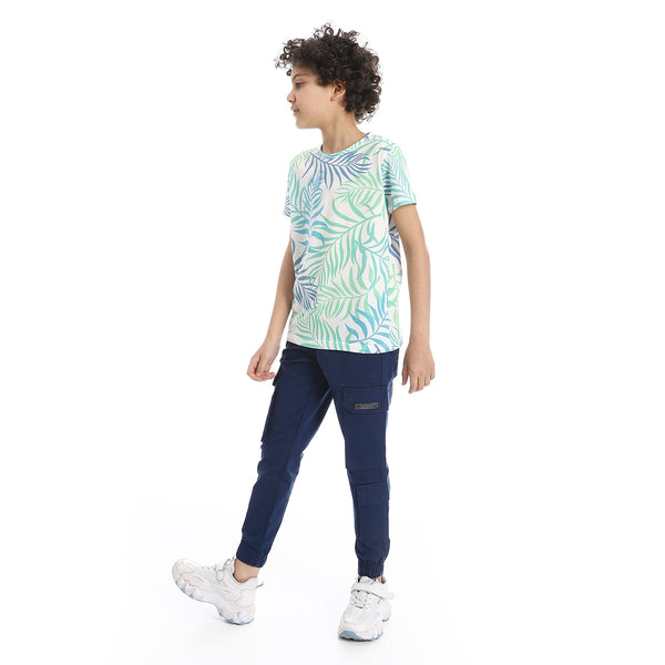 Breezy_Leaf_Print_Cotton_Boys_T-Shirt_-_Green_,_blue_&_White