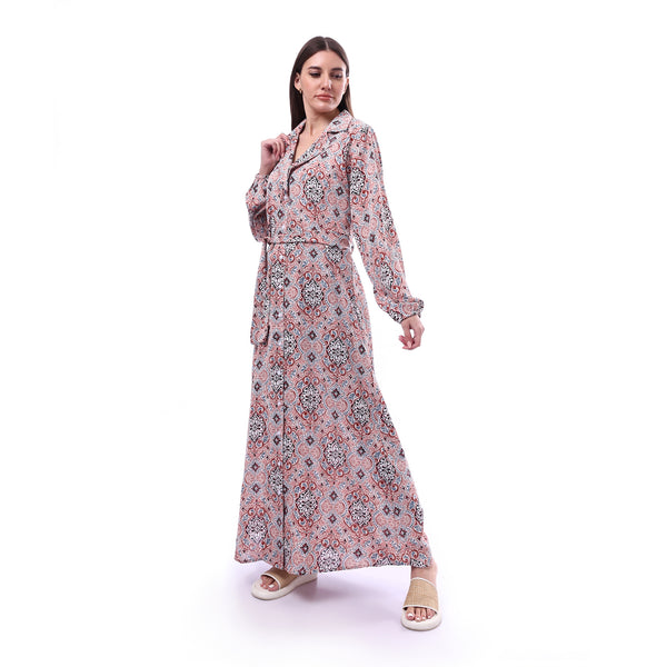 Belted_Patterned_Maxi_Dress_With_Notched_Collar_-_Kashmir_&_White
