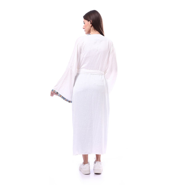 Long_Sleeves_Koftan_With_Side_Pocket_-_White
