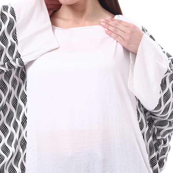 Flounce_Sleeve_Tassel_Trim_Dress_