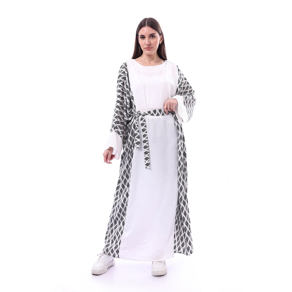 Flounce_Sleeve_Tassel_Trim_Dress_