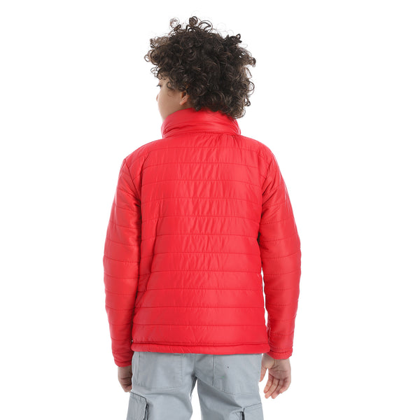 Boy's_Waterproof_Padded_Jacket_With_Fur_-_Red
