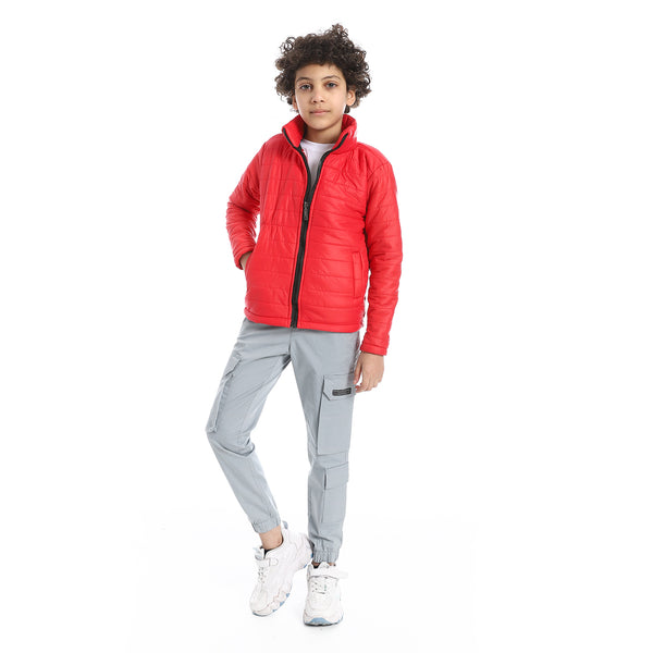 Boy's_Waterproof_Padded_Jacket_With_Fur_-_Red