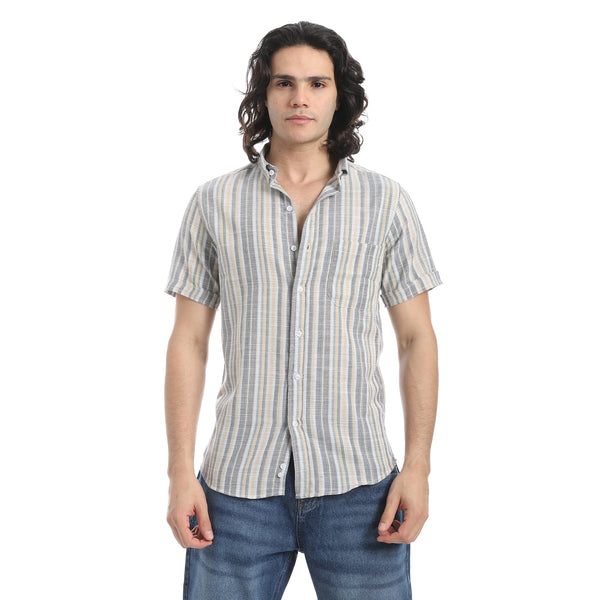 Short_Sleeves_Striped_Shirt_-_Grey_&_Beige