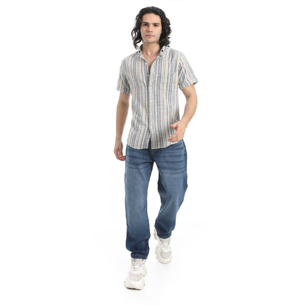 Short_Sleeves_Striped_Shirt_-_Grey_&_Beige