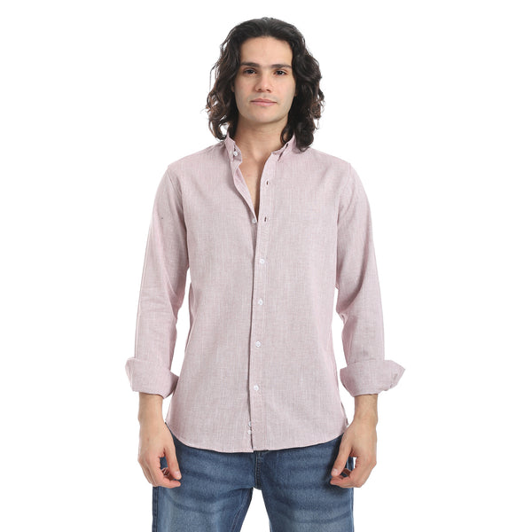 Dusty_Pink_Turn_Down_Collar_Plain_Shirt