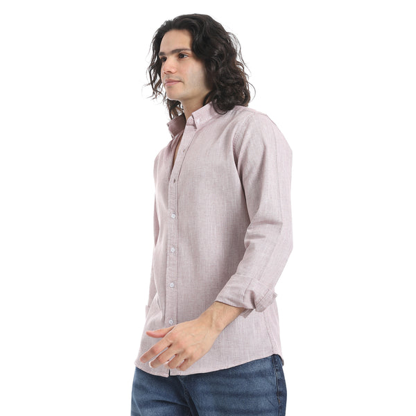 Dusty_Pink_Turn_Down_Collar_Plain_Shirt