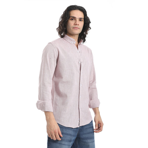 Dusty_Pink_Turn_Down_Collar_Plain_Shirt