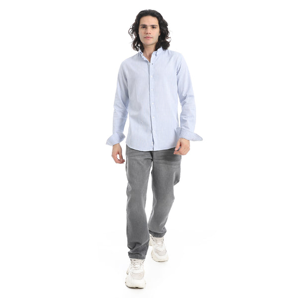 Light_Blue_Turn_Down_Collar_Plain_Shirt