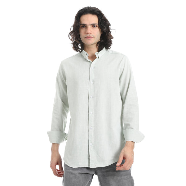 Mint_Green_Turn_Down_Collar_Plain_Shirt