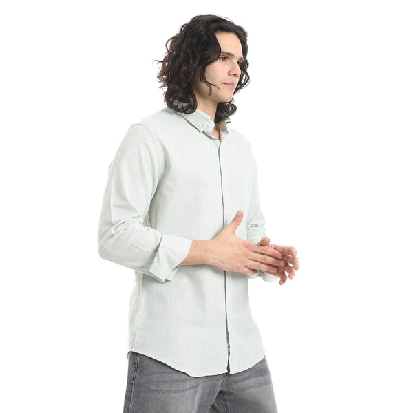 Mint_Green_Turn_Down_Collar_Plain_Shirt