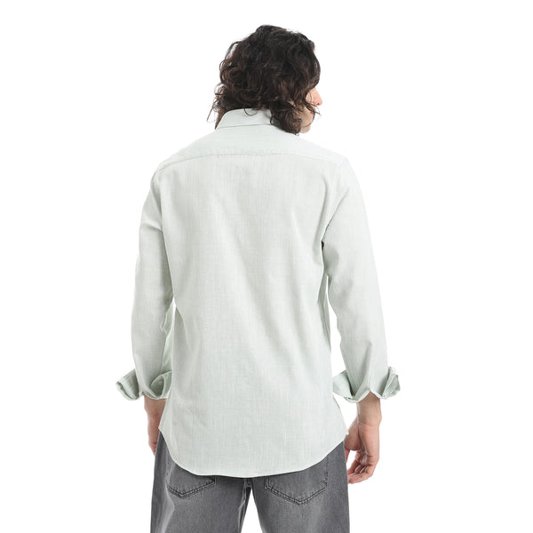 Mint_Green_Turn_Down_Collar_Plain_Shirt