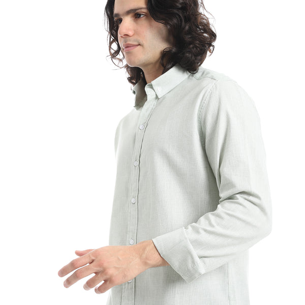 Mint_Green_Turn_Down_Collar_Plain_Shirt
