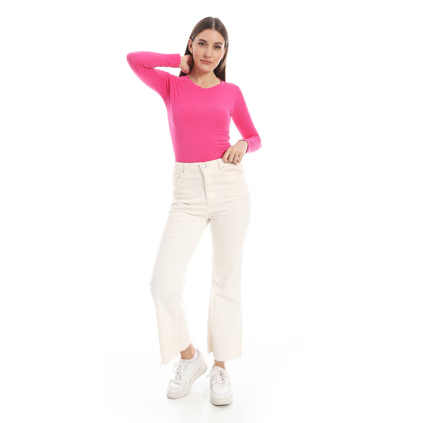 Round_Neck_Slip_On_Fuchsia_Basic_Top