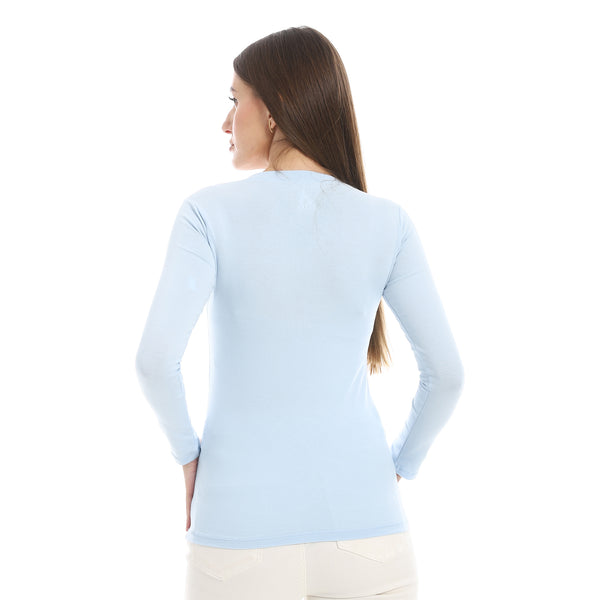 Round_Neck_Slip_On_Light_Blue_Basic_Top