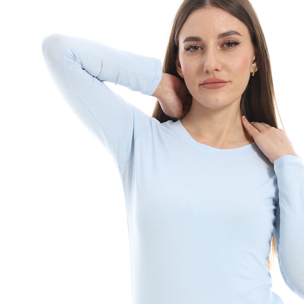 Round_Neck_Slip_On_Light_Blue_Basic_Top