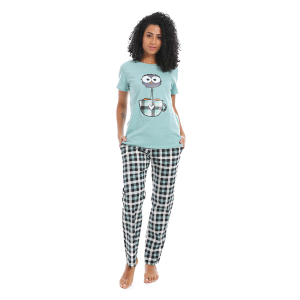 Short_Sleeves_Cotton_Pajama_Set-Mint