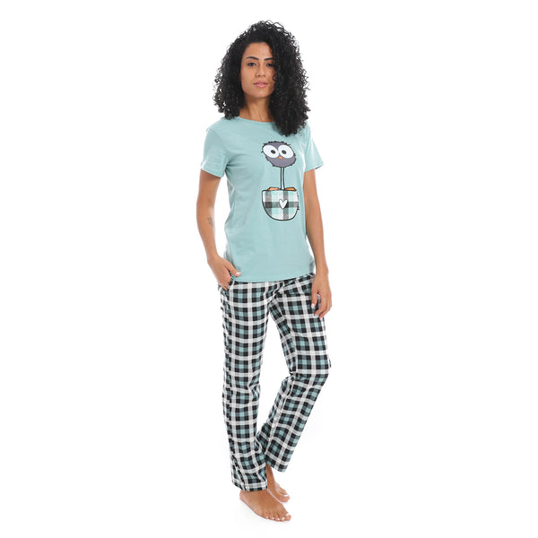 Short_Sleeves_Cotton_Pajama_Set-Mint
