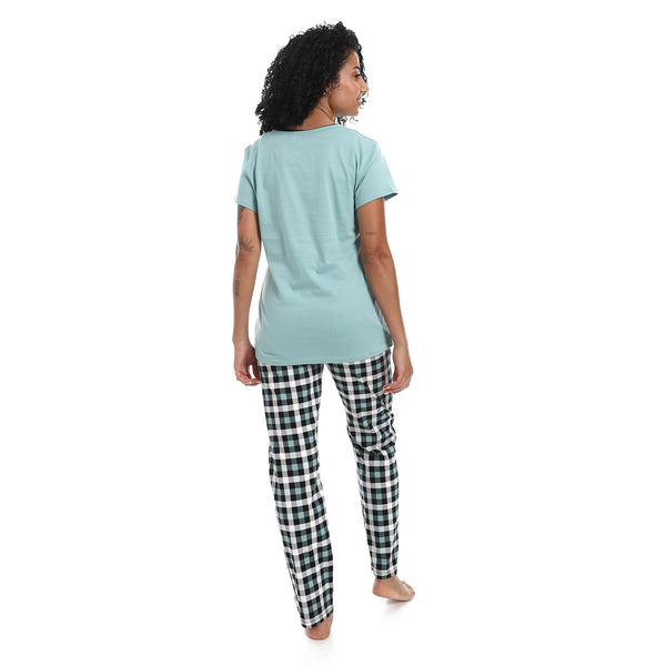 Short_Sleeves_Cotton_Pajama_Set-Mint