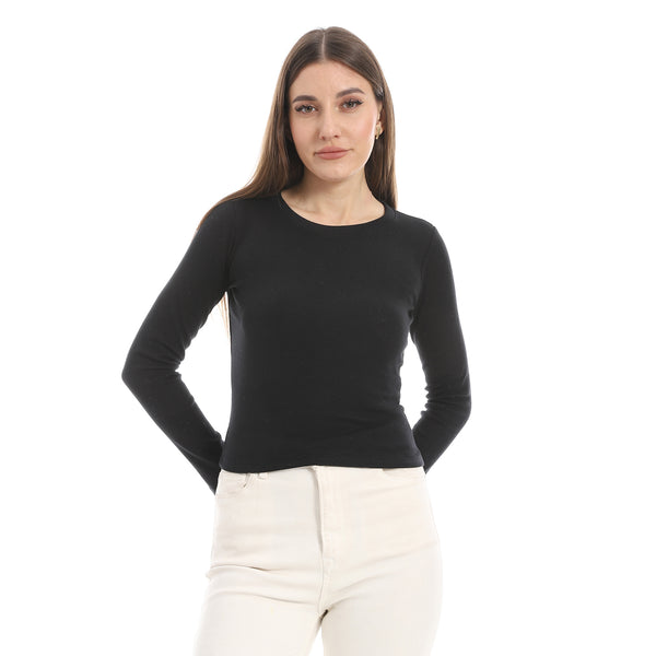 Black_Long_Sleeves_Ribbed_Top