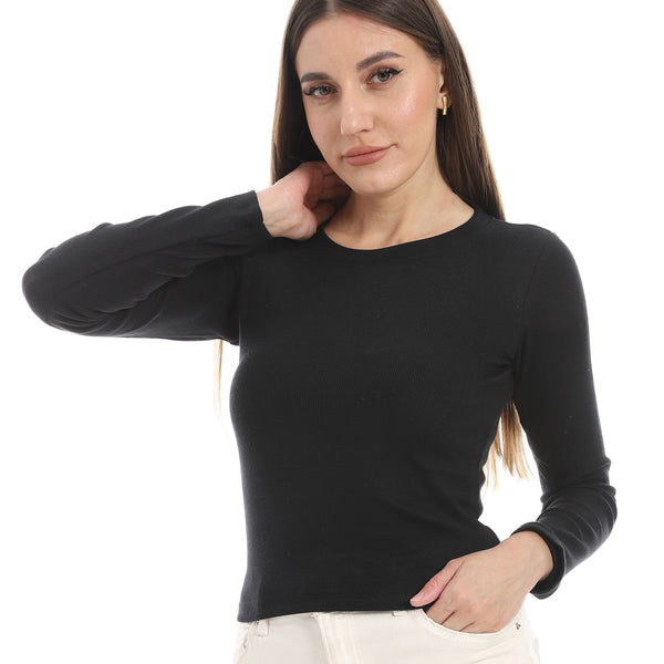 Black_Long_Sleeves_Ribbed_Top