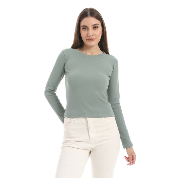 Mint_Green_Long_Sleeves_Ribbed_Top