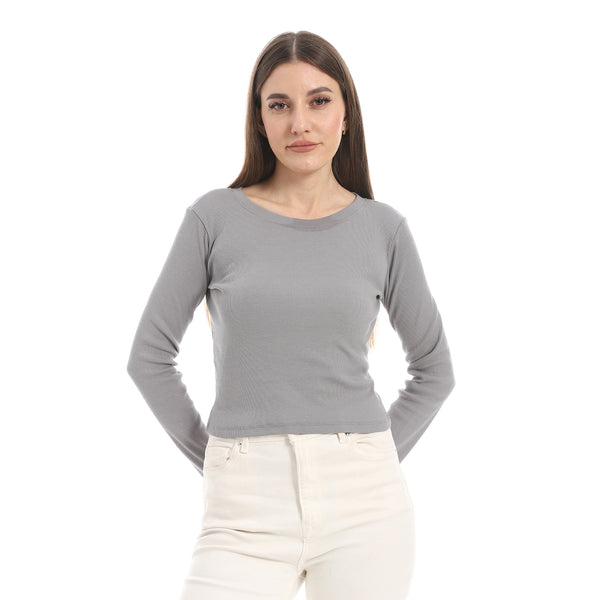 Grey_Long_Sleeves_Ribbed_Top